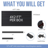 Slatwall Panels Garage Slat Wall Storage Systems 4'x2', Slat Wall Paneling Garage Wall Organizer, Black Slat Board PVC Wall Panels Slatwall Displays Garage Tool Organizer Wall Mount Ladder Bike Rack HODURWALL