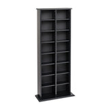 Prepac 2 Column Tall Cabinet Media Storage, 22" Wide, Black Prepac