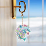 YUE ZHE 6PCS Dolphin Diamond Painting Keychains Dolphin Diamond Art Kits for Adults Double Sided DIY 6D Painting for Adults Beginners DIY Crafts Decor YUE ZHE