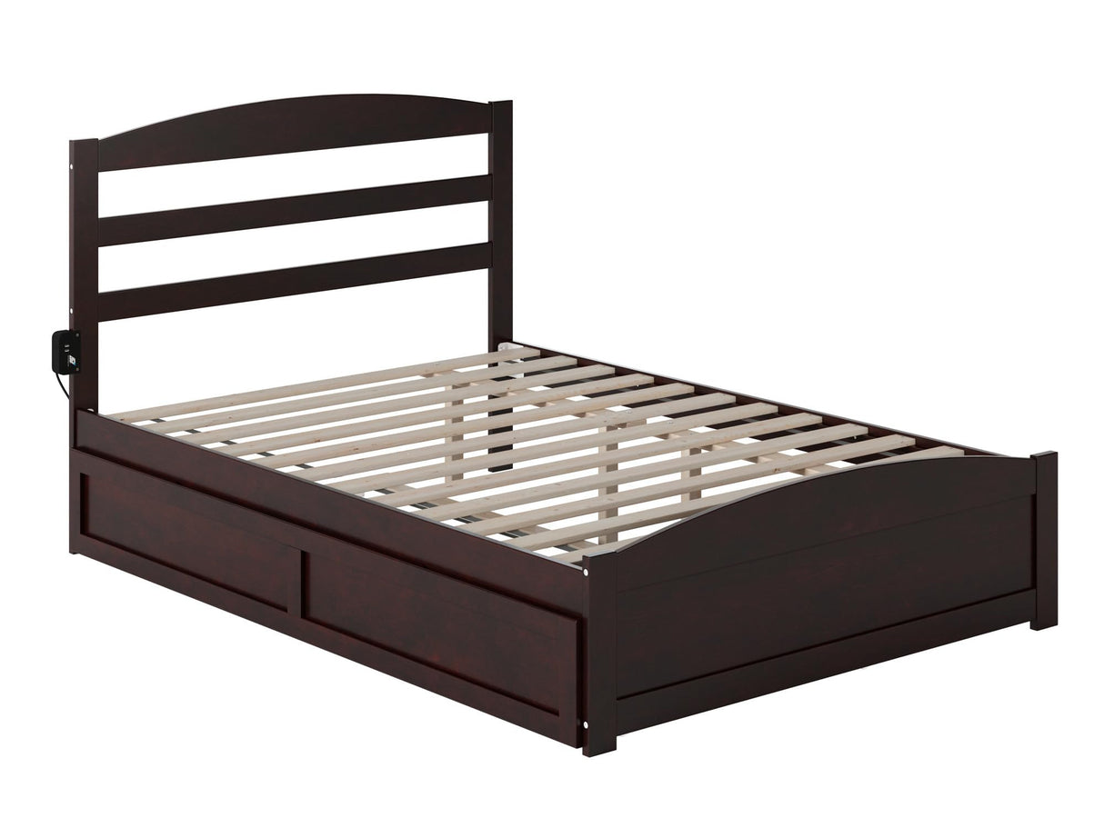 AFI, Warren Full Platform Bed with Matching Footboard & Twin Trundle, Espresso AFI