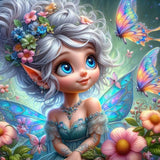 Ekuxom Fairy Diamond Art Kits for Adults, 5D Elf Girl Diamond Painting Kits, DIY Round Full Drill Gem Diamond Art Painting for Wall Art Decor Gifts 14x14 inch Ekuxom