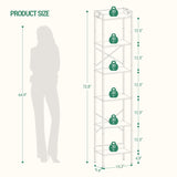 Hzuaneri 6-Tier Rustic Brown Industrial Bookshelf with Hooks for Space-Saving Storage Hzuaneri