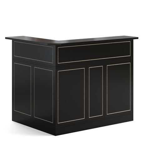 Tribesigns Bar Cabinet, L-Shaped Home Bar Table with Stemware Racks, 4-Tier Corner Bar Unit Liquor Wine Bar Table Reception Desk for Home Pub, Black Tribesigns