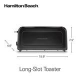 Hamilton Beach Extra Long Slot 2 Slice Toaster with Browning Control, Bagel Function, Cancel Button & Auto Shutoff, Modern Slim Design Fits Any Space, Black (22989) Hamilton Beach
