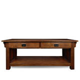 Leick Home 8204 Mission Impeccable Coffee Table for Living Room, Two Drawers and Shelf, Made with Solid Wood, Medium Oak Finish Leick Home