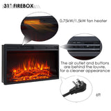 LegendFlame® Harrison Electric Fireplace with 48” Mantel Surround and Jaden 31" Insert, Natural Oak with Light Grey Marble Finish Legend Flame