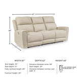 Signature Design by Ashley Dahlmoore Modern Leather Match Power Reclining Sofa with USB Ports, Beige Signature Design by Ashley