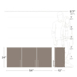 Prepac Elite Wall Mounted Storage Cabinet, 54" W x 24" H x 12" D, Light Gray Prepac