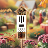 Wooden Insect House, Insect Hotel for Bugs, Bees, Butterflys, Ladybirds, Natural Beneficial Insect Habitat for Garden and Yard GardeningProducts4Less
