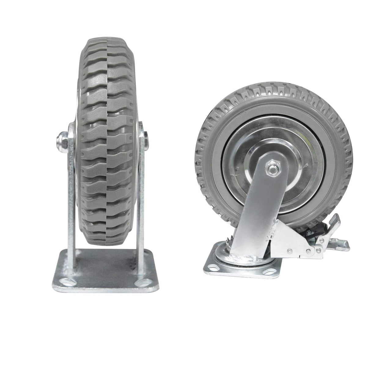 Nisorpa 4 Pack Heavy Duty Plate Casters Set 6 inch Swivel Wheel with Brake Anti-Skid 360 Degree Ball Bearing Castor Wheels(All Swivel,2PCS with Brake 2PCS Without) Nisorpa
