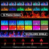 36" Electric Fireplace Insert, Wall Fireplace Electric with Remote Control, 12 Adjustable Flames, Freestanding/Wall Mounted/Recessed, 750/1500W Fireplace Insert, Timer, Ultra-Thin Design Vabches