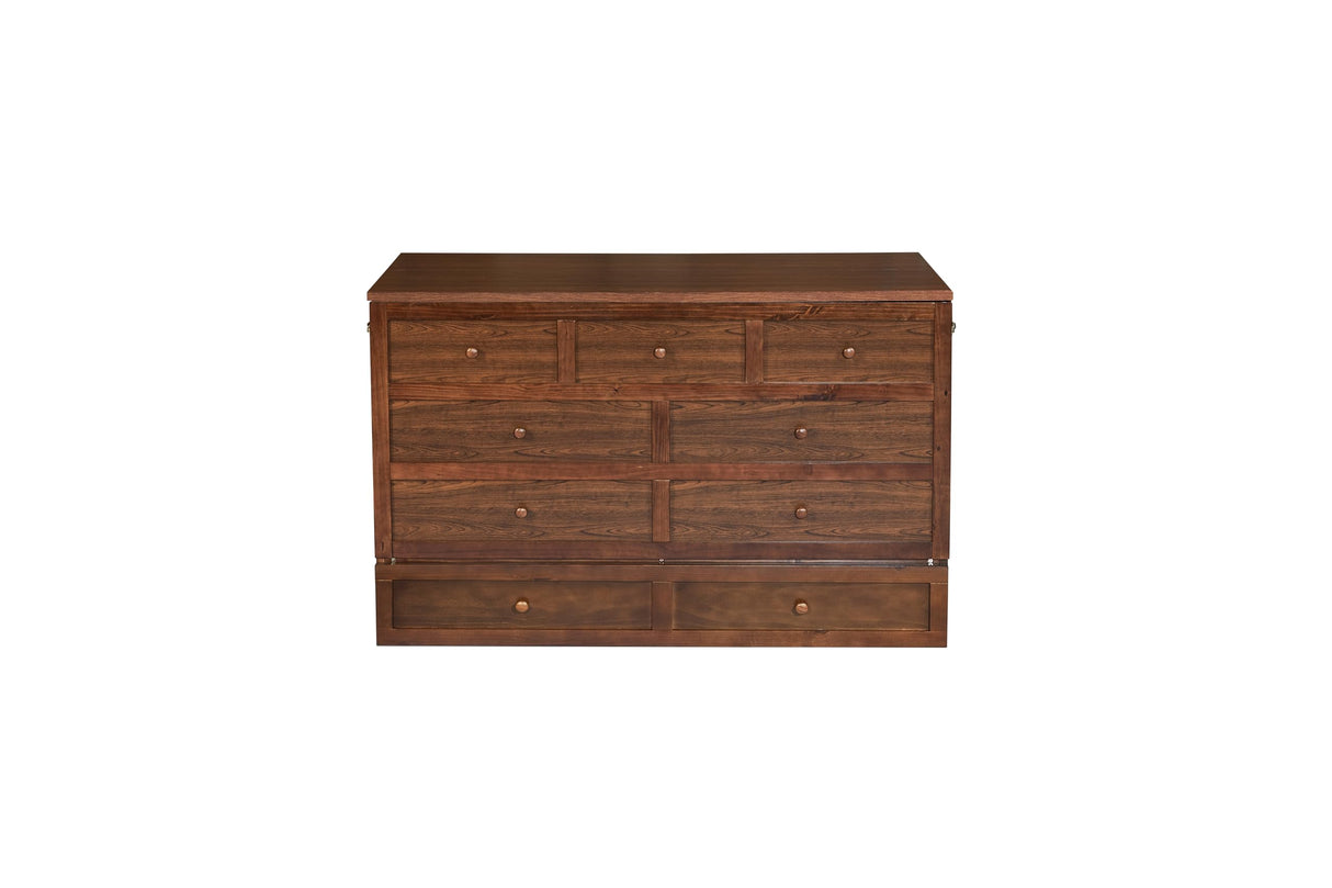 PVWIIK Queen Size Multi-Functional Bed Frame with Drawer and USB for Girls/Boys,Home Office, Studio,Bedroom,Cabinet Murphy Bed w/Plank Support,No Box Spring Needed, Walnut PVWIIK