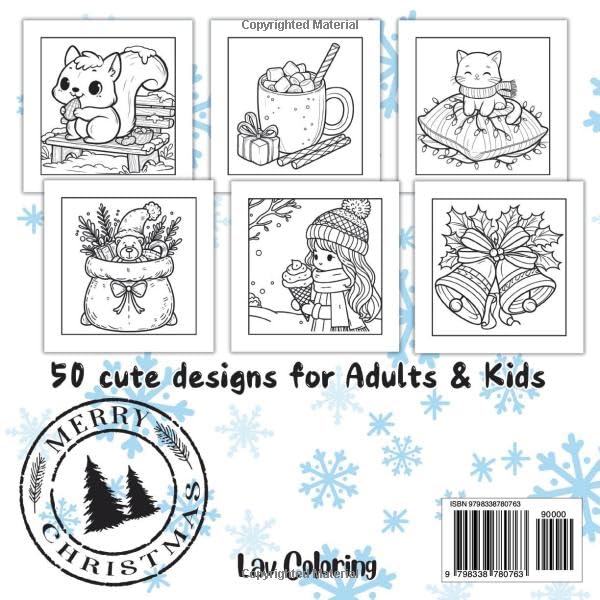 Cozy and Simple Winter Coloring Book Bold and Easy: 50 Cute Large Print Designs Featuring Winter Season & Christmas Inspired with Thick Lines for Kids, Adults and Seniors to Color and Relax