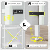 CAPHAUS Triple Column 4 Tier Bookshelf, Industrial Triple Bookcase with 11 Open Display Shelves, Adjustable Wide Shelf for Living Room, Bedroom, Home and Office, White CAPHAUS