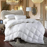 Premium All-Season Full Size Luxury Siberian Goose Down Comforter Duvet Insert 1200 Thread Count 100% Egyptian Cotton Down Feather Comforter (Full, White Solid) EGYPTIAN BEDDING