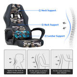 Gaming Chair Computer Chair Office Chair Ergonomic High Back Massage PC Desk Chair with Lumbar Support & Padded Armrest Racing Style Cheap Adjustable Swivel Chair for Women Men Adult, Camo Dkeli