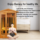 V ddhoger Room Two-Person Far-Infrared Old Fir Outdoor Sauna, Temperature Adjustment 25-65℃, Touch Operation Screen, Seat Load-Bearing 300KG, Suitable for Heights 1.5-1.9M， Natural V ddhoger