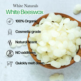 White Naturals White Beeswax Pellets 1lb (16oz), Pure, Natural, Cosmetic Grade, Bees Wax Pastilles, Triple Filtered, Great For DIY Lip Balms, Lotions, Candles White Naturals