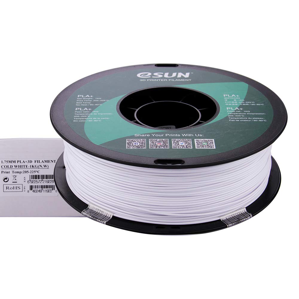 eSUN PLA PRO (PLA+) 3D Printer Filament, Dimensional Accuracy +/- 0.03mm, 1kg, Plastic Spool, 1.75mm, Cool White eSUN