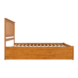 AFI Mission King Solid Wood Platform Bed with Footboard & Twin XL Trundle in Light Toffee AFI