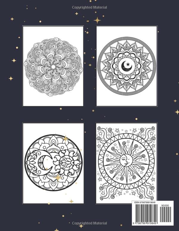 Sun and Moon Mandala Coloring Book: An Adult Coloring Book with Beautiful and Mystical Mandalas of the Sun, Moon and More Celestial Designs to Color and Relax Majosta