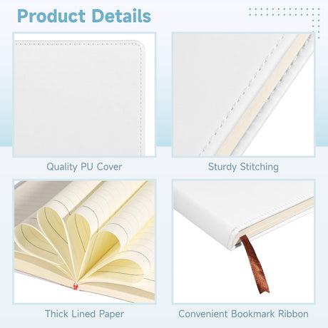 Lnrueg 12 Pcs A5 Sublimation Notebook Blank Journal 100 Pages - Hardcover PU Notebooks for Note Taking Plan Making Diary Writing - School Office Supplies… Lnrueg