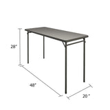 COSCO 20" x 48" Vinyl Top Folding Table, Black Cosco