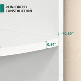 YITAHOME 5-Tier White Corner Bookshelf – Modern Free Standing Display Rack for Living Room and Home Office YITAHOME