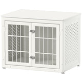 rehomerance Heavy Duty Dog Crate Furniture for Small and Medium Dogs, Indestructible Metal Kennel for High Anxiety Dogs, Chew Proof Pet Cage Indoor, Decorative Dog Kennel End Table, White rehomerance