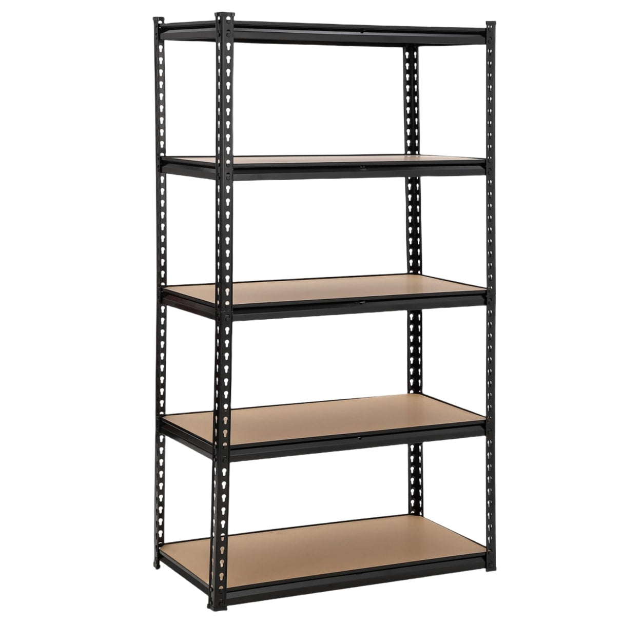 GarveeTech 5 Tier Garage Storage Shelves, Heavy Duty Utility Shelves Metal Shelving Unit, 48"L x 18"W x 73"H Adjustable Storage Shelves Utility Rack for Garage Kitchen Basement Pantry Laundry, Black GarveeTech
