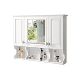 Virubi Bathroom Wall Cabinet with Mirror, Medicine Cabinet with 3 Doors and Adjustable Shelf, Space Saver Storage Cabinets Over The Toilet for Bathroom (35'' x 28'') (White) Virubi