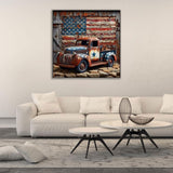 CHWGLFGG 5D Car Diamond Art Kits for Adults Beginners,DIY Full Round Drill Truck Diamond Painting Kits American Flag,Paint by Diamonds Dot Gem Art Crystal Easy,Home Wall Decor 11.8X11.8Inch CHWGLFGG