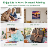 Kulvci Diamond Painting Kits for Adults, Horse Round Full Drill Diamond Art Kits, 5D DIY Diamonds Crafts for Home Wall Decoration Gifts 12×12inch Kulvci