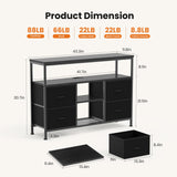 Sweetcrispy TV Stand Dresser for Bedroom 4 Drawers Entertainment Center with LED Lights and Power Outlets Media Console for 50 Inch TV Living Room Furniture with Open Shelf Adjustable Feet, Black Sweetcrispy