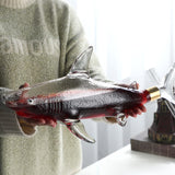 NF Whiskey Decanter Set with 4 Glasses & Wood Stand,1000ml Shark Decanter Glass Liquor Decanter For Whiskey, Scotch, Bourbon Vodka,Gift For Wine Lovers, M NF