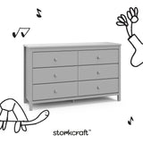 Storkcraft Alpine 6-Drawer Dresser (Pebble Gray) – GREENGUARD Gold Certified, Gray Dresser for Bedroom, Kids & Nursery Storage Drawers, Safety Interlocking Drawers, Pre-Installed Tracks, Kids Bedroom Storkcraft