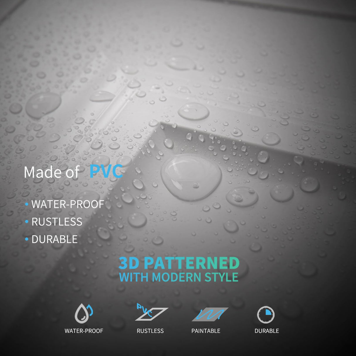 Art3d 12-Pack Drop Ceiling Tiles 2x4 Ft, PVC Decorative Ceiling Covering Panels for Basement Kitchen Bathroom, 24x48 Inch, Cover 96 Sq. Ft, Smooth White Art3d