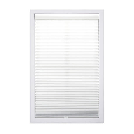 DEZ FURNISHINGS Cordless 1" Light Filtering Pleated Shade, Fabric, 33" W x 48" H, White DEZ FURNISHINGS