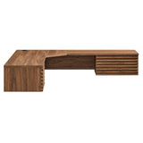 Modway EEI-6181-WAL Render Wall Mount Corner Office Desk, Walnut Modway