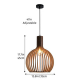 YNDD Wood Pendant Light, E26 Base Hanging Lamp Indoor, Natural Wooden Hand Made Chandelier, Boho Height Adjustable Dining Table Hanging Lamp for Hotel Bar Café Kitchen Island Hallway Entryway YNDD