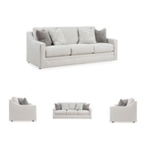 Signature Design by Ashley Maitelynn Contemporary Sofa with Accent Pillows, Reversible Cushions and Sloped Arms, Light Gray Signature Design by Ashley