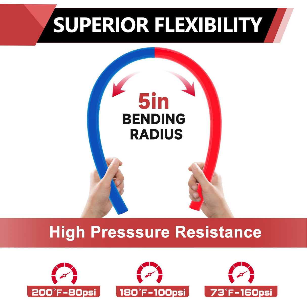 EFIELD 1/2 inch 2 x100 ft Pex-A Pipe/Tubing Blue & Red 200 ft Length for Potable Water-for Hot/Cold Water-Plumbing Applications, with Free Pipe Cutter EFIELD