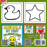 My First Coloring Book for 1 Year Old: Simple & Big Colouring Book For Toddlers with Animals, Toys, Fruits, Shapes and More Pictures | Ages 1+ WoodArtSupply