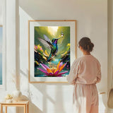 DIADAY 5D Diamond Painting Kits Hummingbird, Bird Diamond Art Kits for Adults Beginners, Full Drill Round Gem Dots Art DIY Craft Home Wall Decor Gift 12 x 12 Inches DIADAY