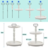 Urban Deco Wooden Decorative Tray Two Tiered Trays Decorations Round Serving Tray with Metal Handle, Wooden Cupcake Stand for Party Tiered Dessert Stand - Retro White Farmhouse Wood Tray Urban Deco