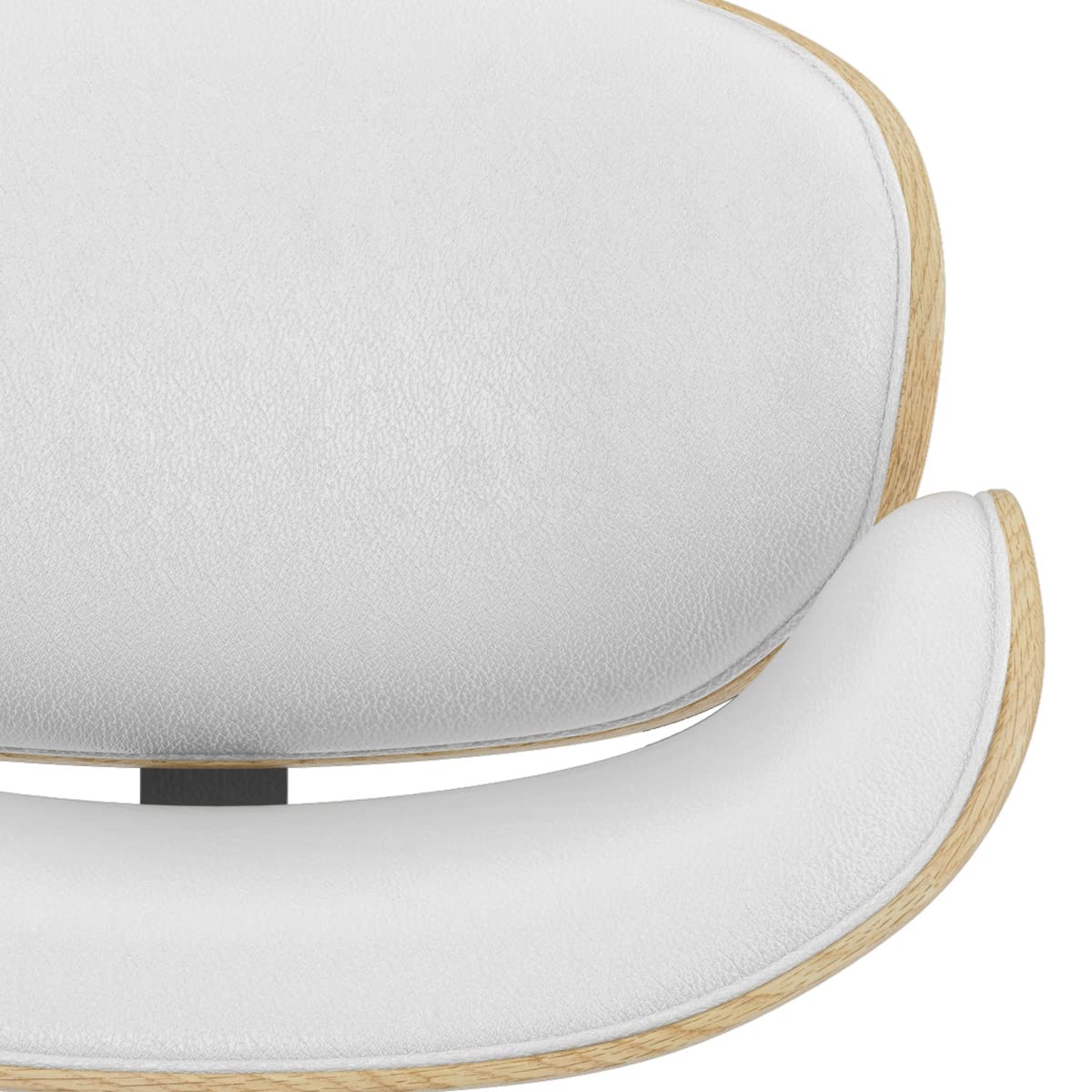 SIMPLIHOME Marana 33 Inch Mid Century Modern Bentwood Gas Lift Bar Stool with Light Wood in White Polyester linen, For the Dining Room and Kitchen SIMPLIHOME