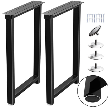 TOCRETOARE Metal Table Legs Heavy Duty, 28”H x 18”W, Metal Furniture Legs for Dining Desk Bench and Coffee Table, Industrial Black DIY Iron Bench Legs, Set of 2 TOCRETOARE