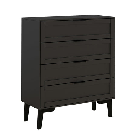 TaoHFE Black 4 Drawer Dresser for Bedroom,Wood Lingerie Chest of Drawers for Bedroom,Modern 36inch Tall Black Dresser for Bedroom Living Room, Entryway, Cloakroom(Black, 4 Drawer) TaoHFE