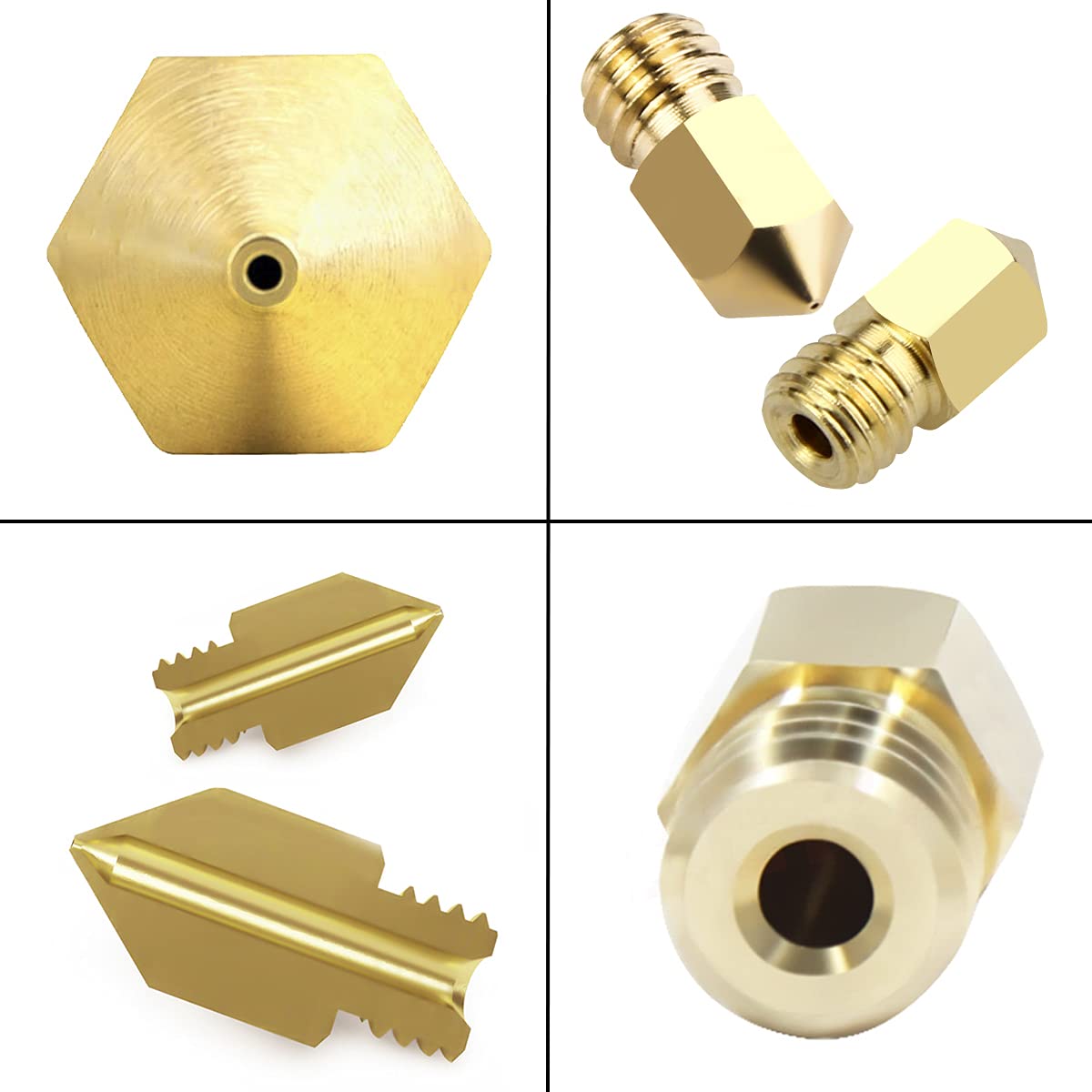 0.4MM MK8 Ender 3 Nozzles 25 pcs 3D Printer Brass Nozzles Extruder for Makerbot Creality CR-10 with 5 Needles and Metal Storage Box (0.4mm) - WoodArtSupply