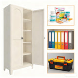 71" Metal Storage Cabinet with Keyless 3-Digit Combination Lock, Adjustable Shelves, Reinforced Steel Body, Magnetic Doors, for Office/Warehouse/Garage（Beige） WoodArtSupply